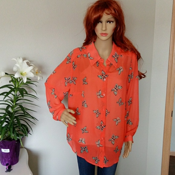 AGB Woman  Butterflies theme Shirt Sz 1X - Picture 3 of 8